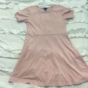 GIRLS Forever 21 baby pink, velvet, mini dress